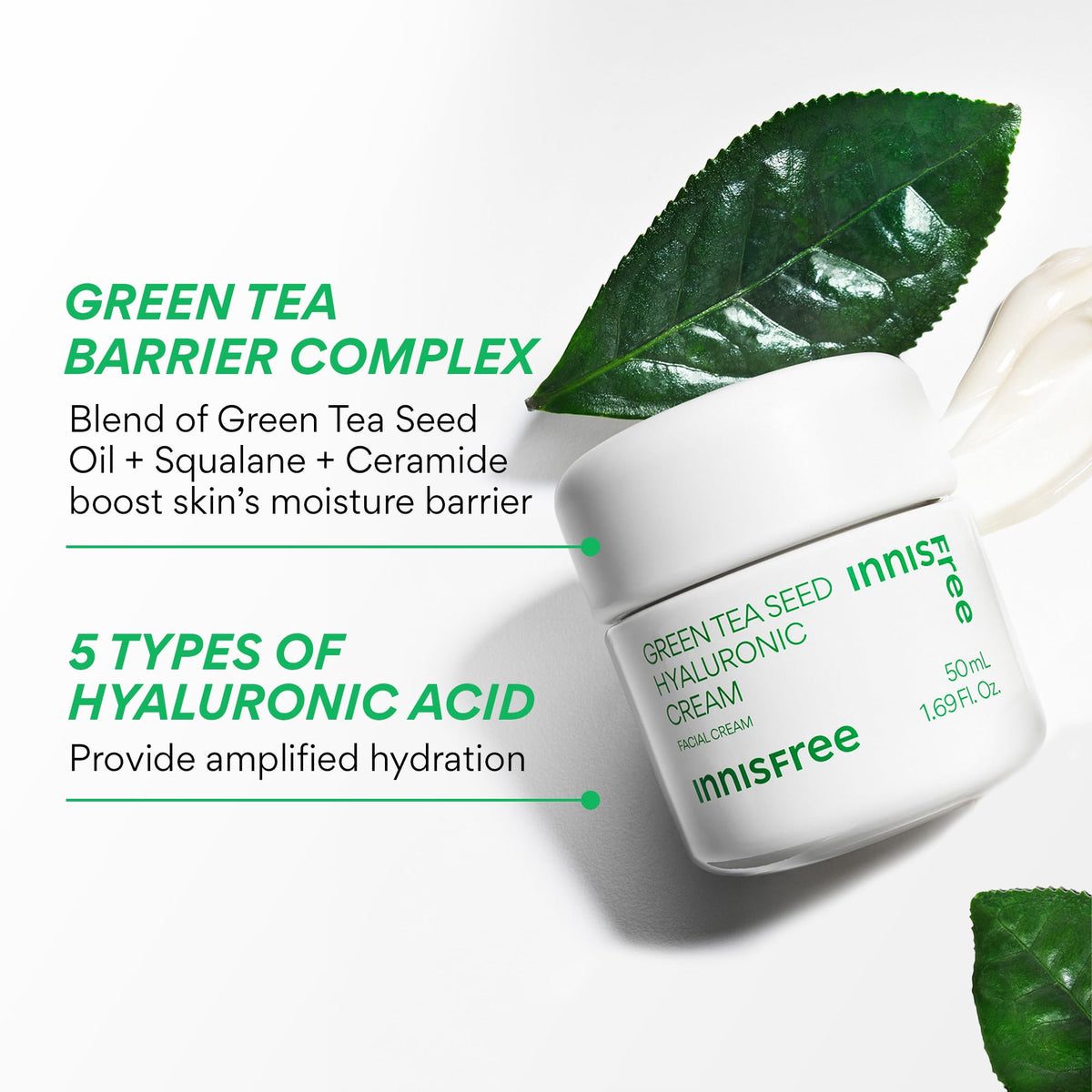 innisfree Green Tea Seed Hyaluronic Acid Cream lifestyle scene