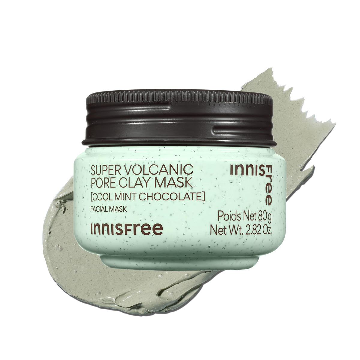 innisfree Mint Chocolate Super Volcanic Clay Mask front view with packaging