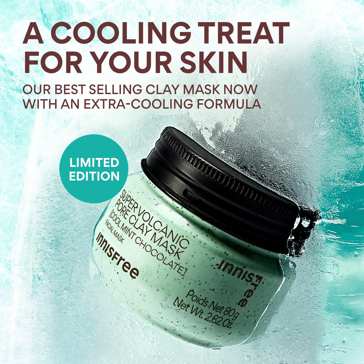 innisfree Mint Chocolate Super Volcanic Clay Mask texture close-up