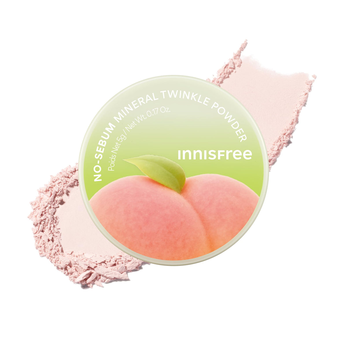 innisfree Peach Blossom No Sebum Mineral Powder front view with packaging