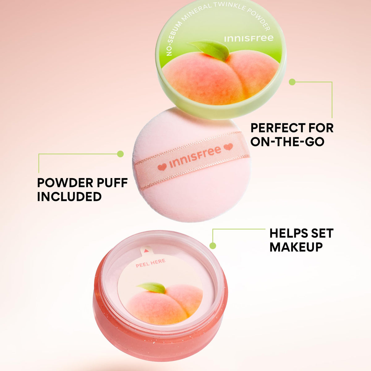 innisfree Peach Blossom No Sebum Mineral Powder in Peach Blossom shade