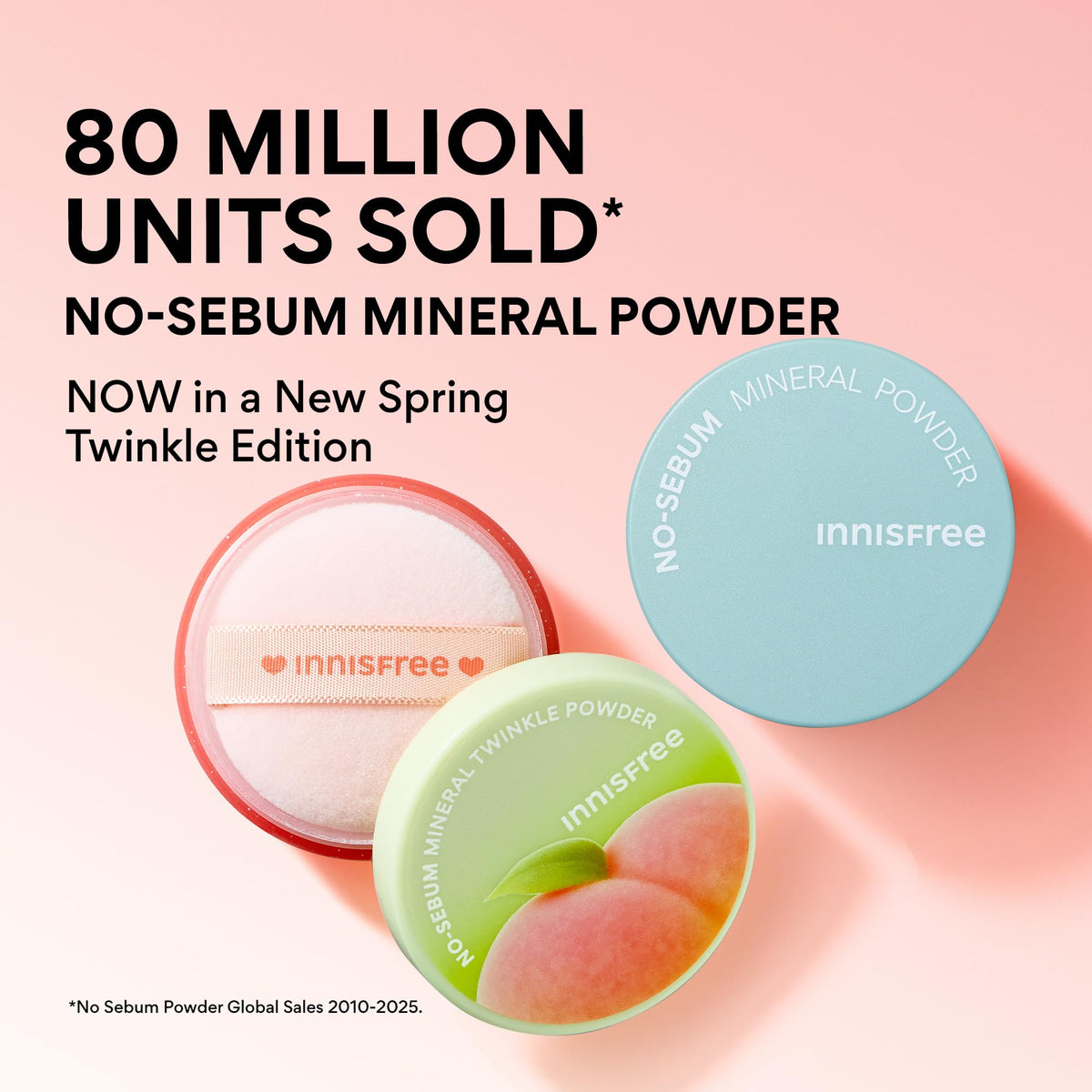 innisfree Peach Blossom No Sebum Mineral Powder with makeup products