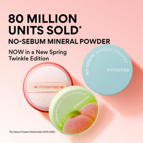 innisfree Peach Blossom No Sebum Mineral Powder with makeup products