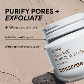 innisfree Super Volcanic Pore Clay Mask texture close-up