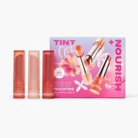 innisfree Tint + Nourish Set three shades of Dewy Tint Lip Balms