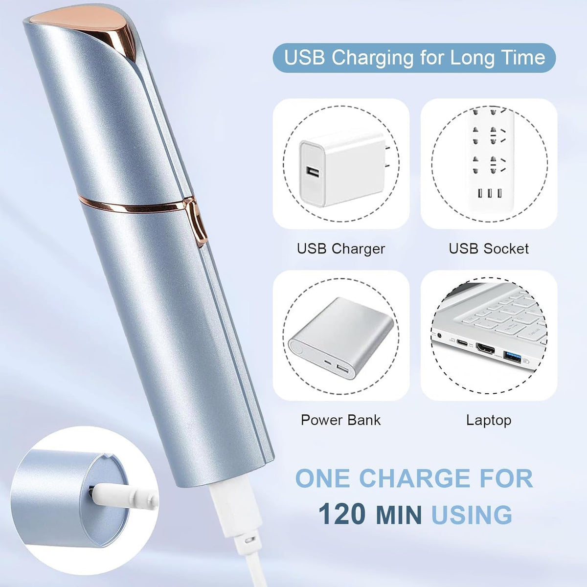 innobeaut Electric Facial Hair Remover in travel pouch for portability