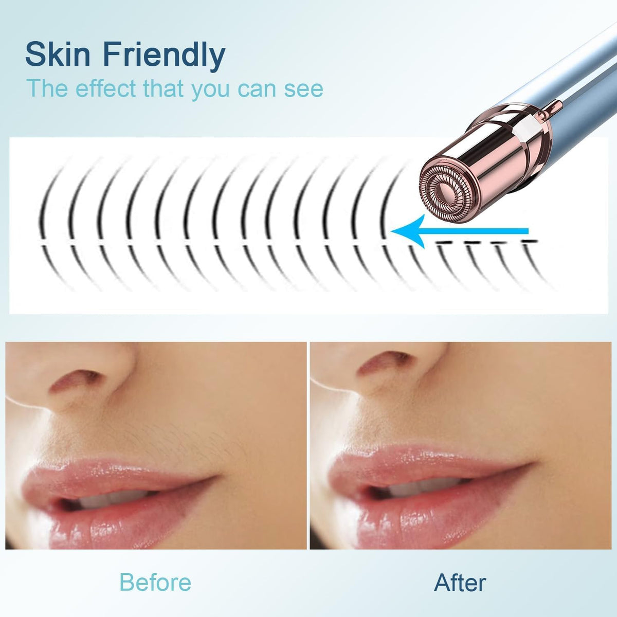 innobeaut Electric Facial Hair Remover with three replacement heads and cleaning brush