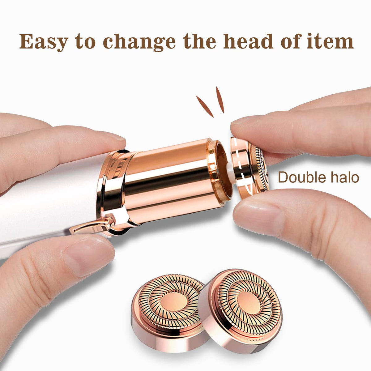 innobeaut Electric Facial Hair Remover with two replacement heads displayed