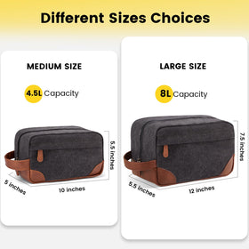 Inside compartments of Vorspack Canvas Toiletry Bag showing organized storage