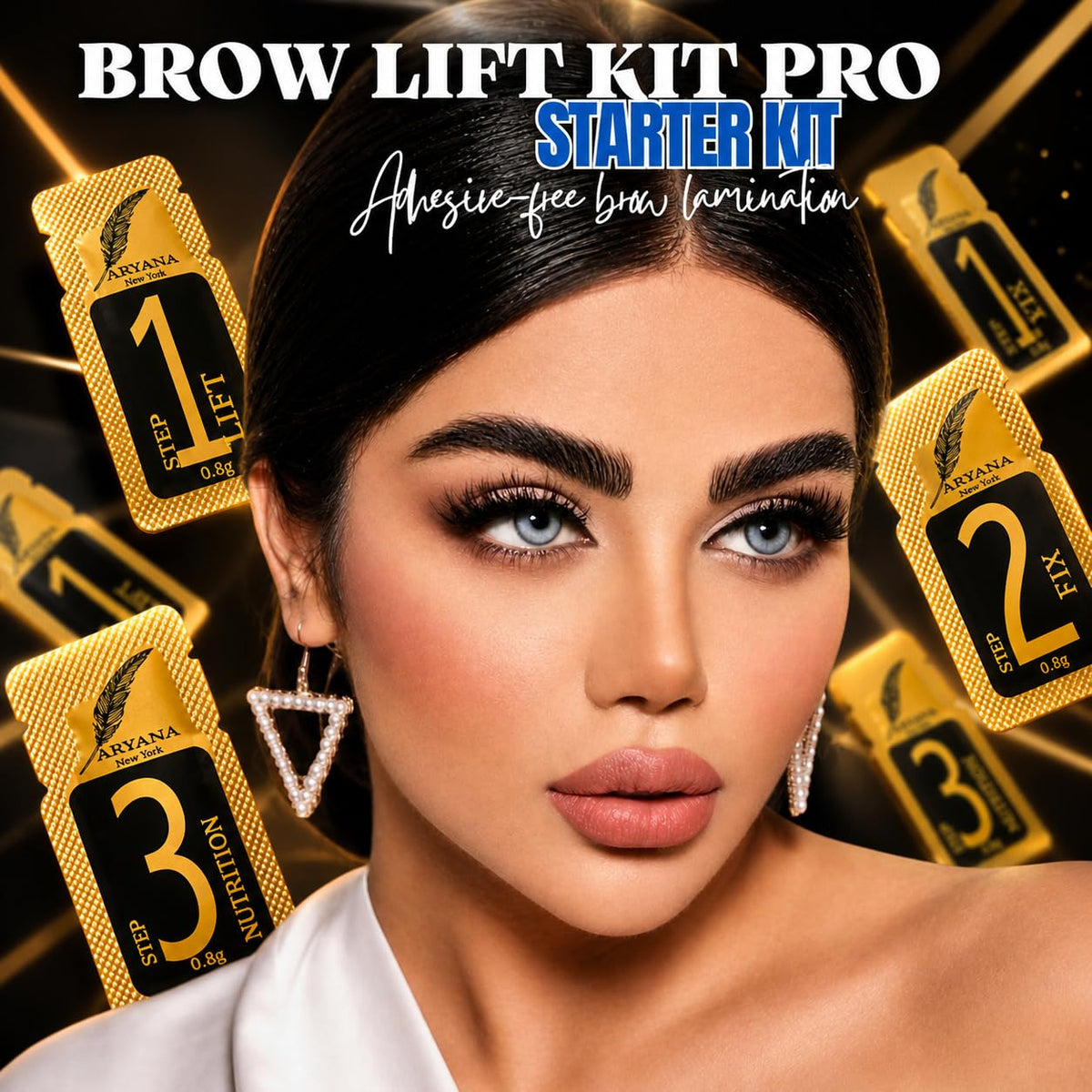 Inside contents of ARYANA NEW YORK Brow Lamination Kit