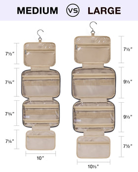 Inside view of BAGSMART Toiletry Bag showing compartments