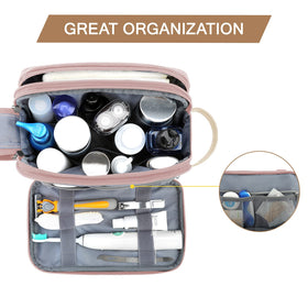 Inside view of BAGSMART Toiletry Bag with organized compartments