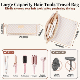 Inside view of BAREFOOT CARIBOU Hair Tools Travel Bag showing storage pockets