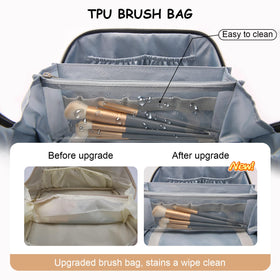 Inside view of BOYATU Travel Makeup Bag compartments