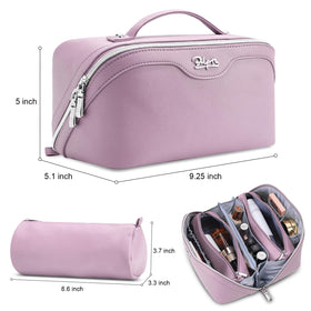 Inside view of BOYATU Travel Makeup Bag showing compartments