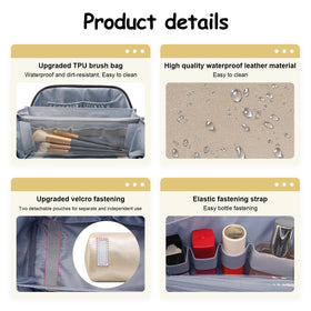 Inside view of BOYATU travel makeup bag with storage compartments