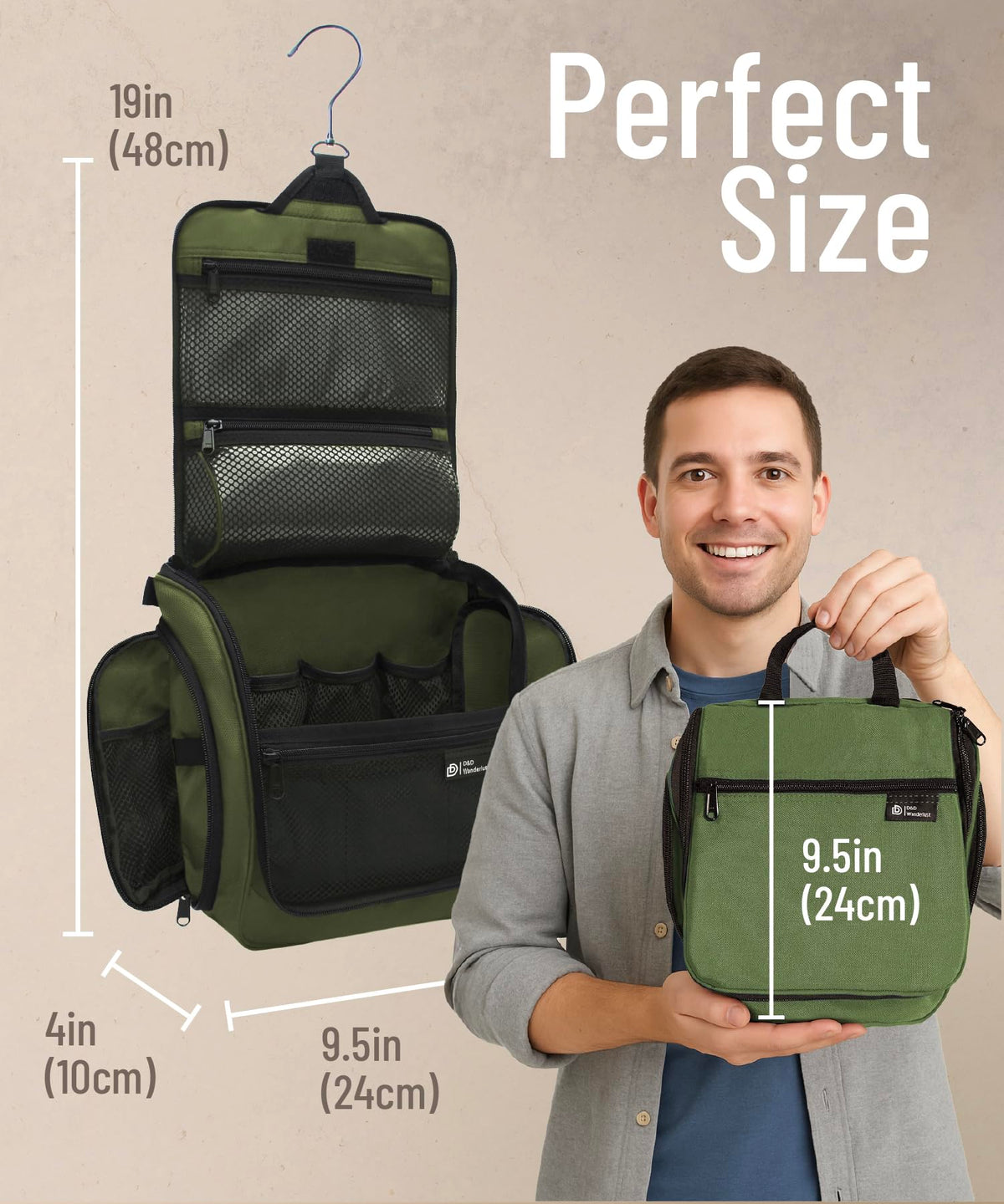 Inside view of DD D&D Wanderlust Toiletry Bag showing organized compartments