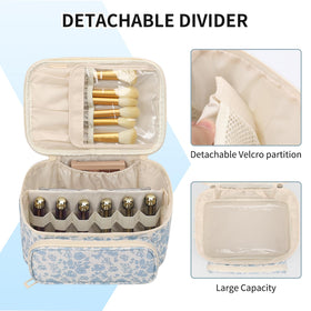 Inside view of OCHEAL Makeup Bag showing dividers