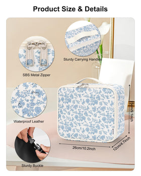 Inside view of Relavel Travel Makeup Bag with dividers