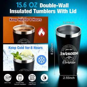Inspirational coffee tumbler with message