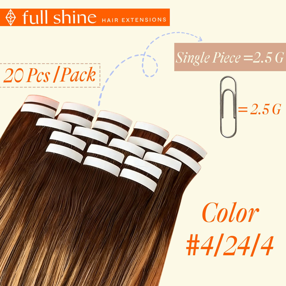 Installation guide for Full Shine Invisible Tape Hair Extensions
