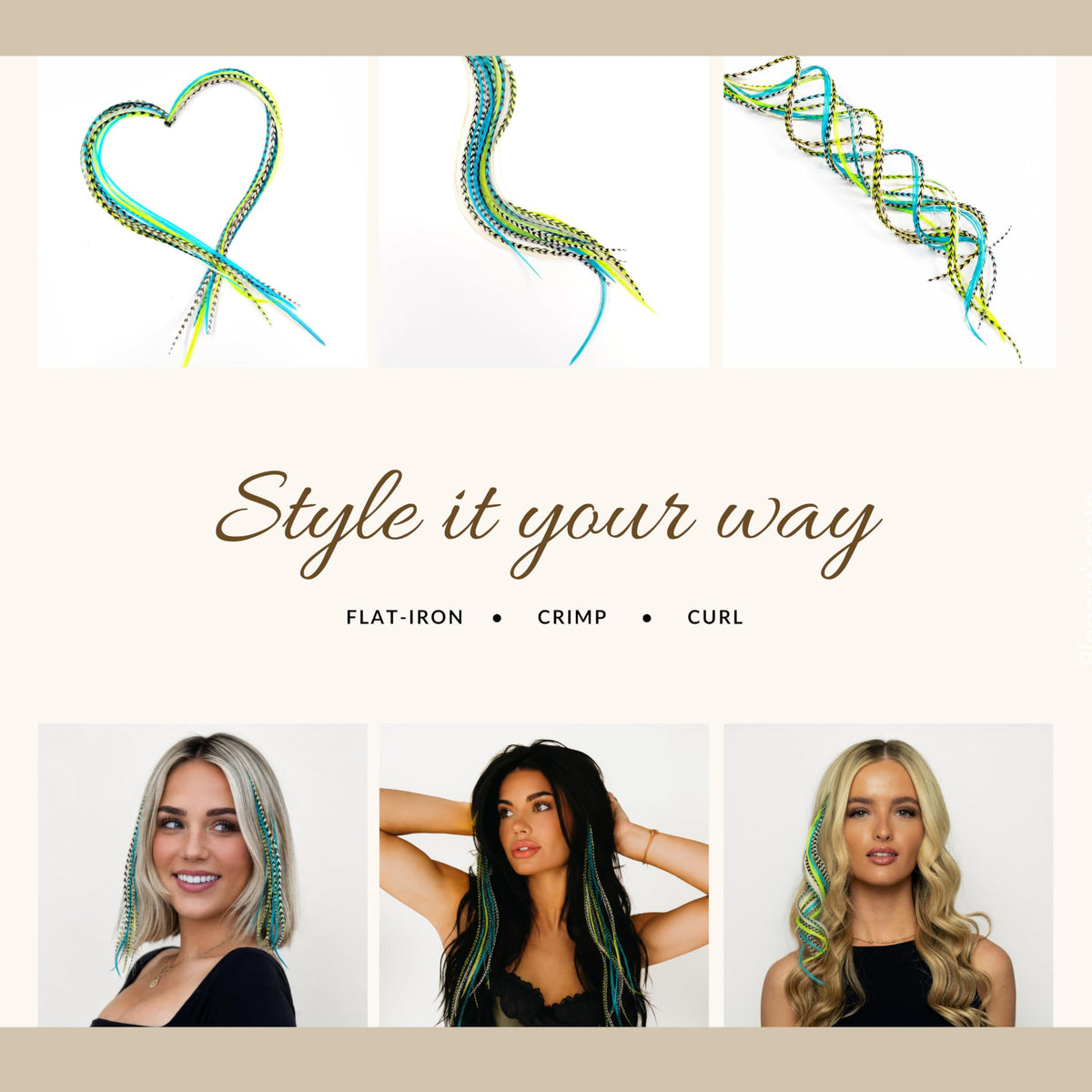 Installation of Feather Headz hair extensions in hair