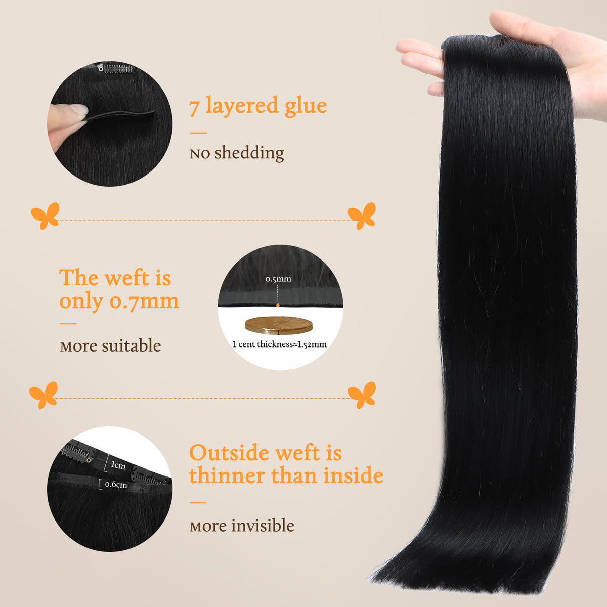 Installation process of DOORES Clip in Hair Extensions