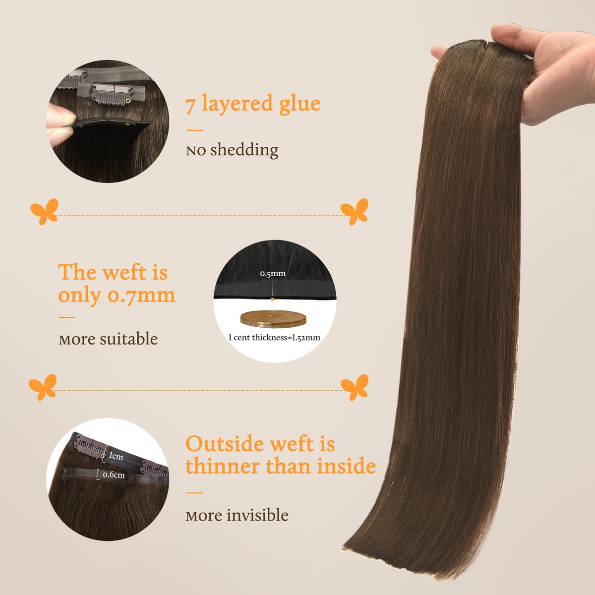Installation process of DOORES Clip in Hair Extensions