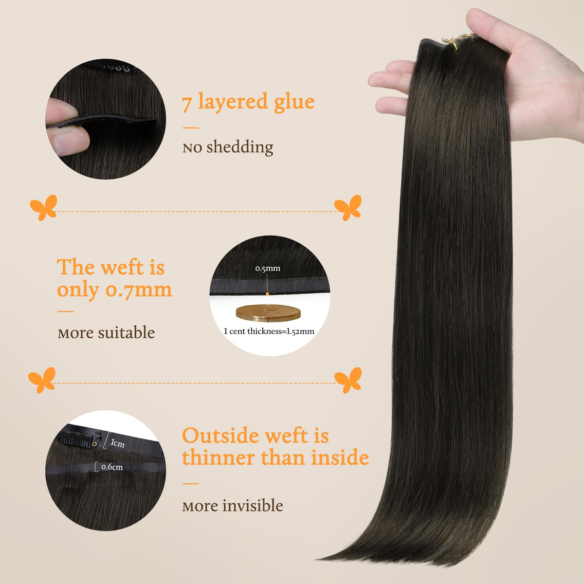 Installation process of DOORES Clip in Hair Extensions