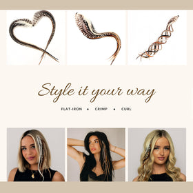 Installation process of Feather Headz hair feathers with micro-link beads