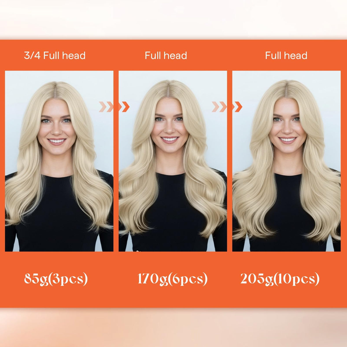 Instruction guide for Sunny Hair clip-in extensions