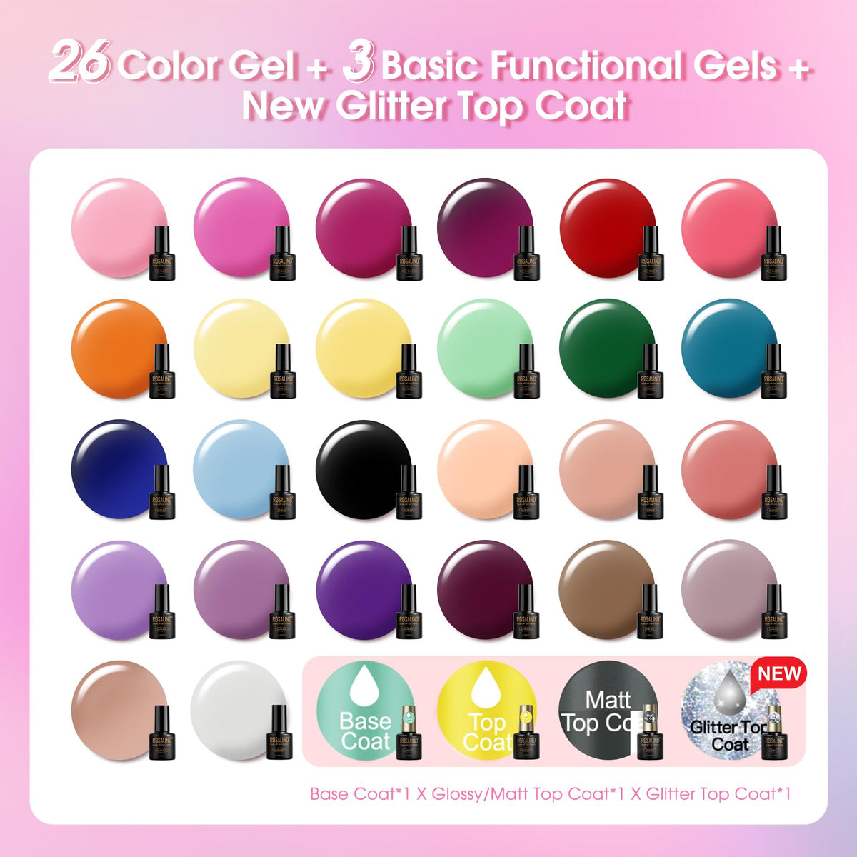 Instruction manual included with ROSALIND Gel Nail Polish Set