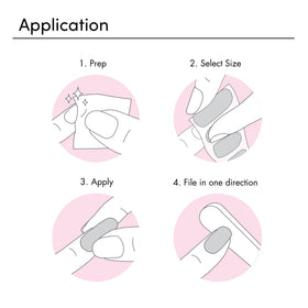 Instruction sheet for Dashing Diva Gloss Nail Strips application