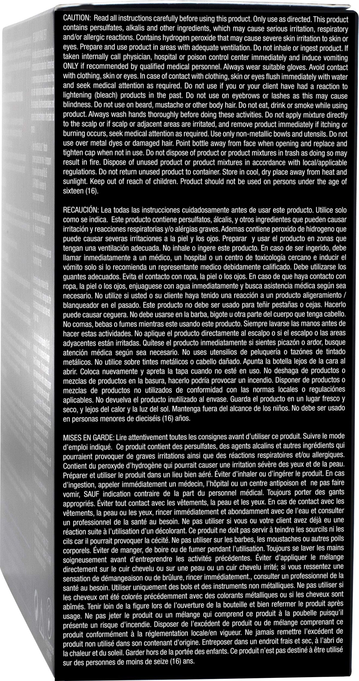 Instructions for use included in MANIC PANIC Blue Lightning Hair Bleach Kit