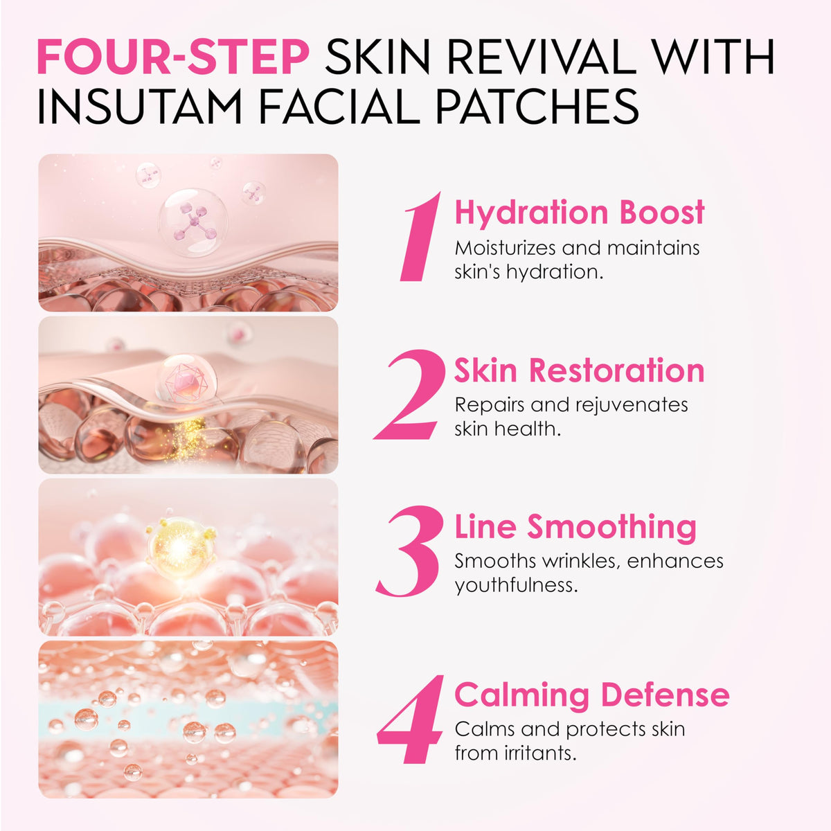 Insutam Forehead Wrinkle Patches applied on a model's forehead
