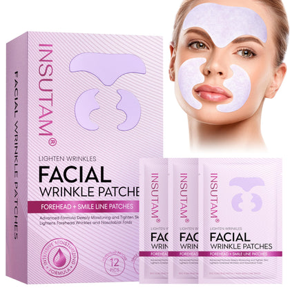 Insutam Forehead Wrinkle Patches pink packaging front view