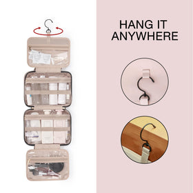 Interior compartments of BAGSMART Toiletry Bag showing organization features