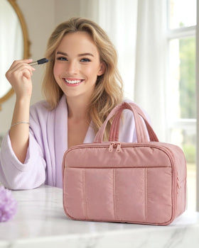 Interior compartments of BAGSMART Travel Toiletry Bag