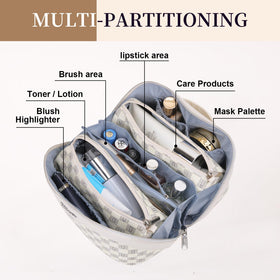 Interior compartments of BOYATU Makeup Bag Organizer