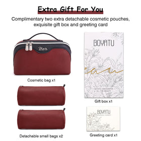 Interior compartments of BOYATU travel cosmetic bag