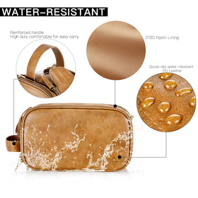 Interior compartments of Elviros Toiletry Bag showing organization