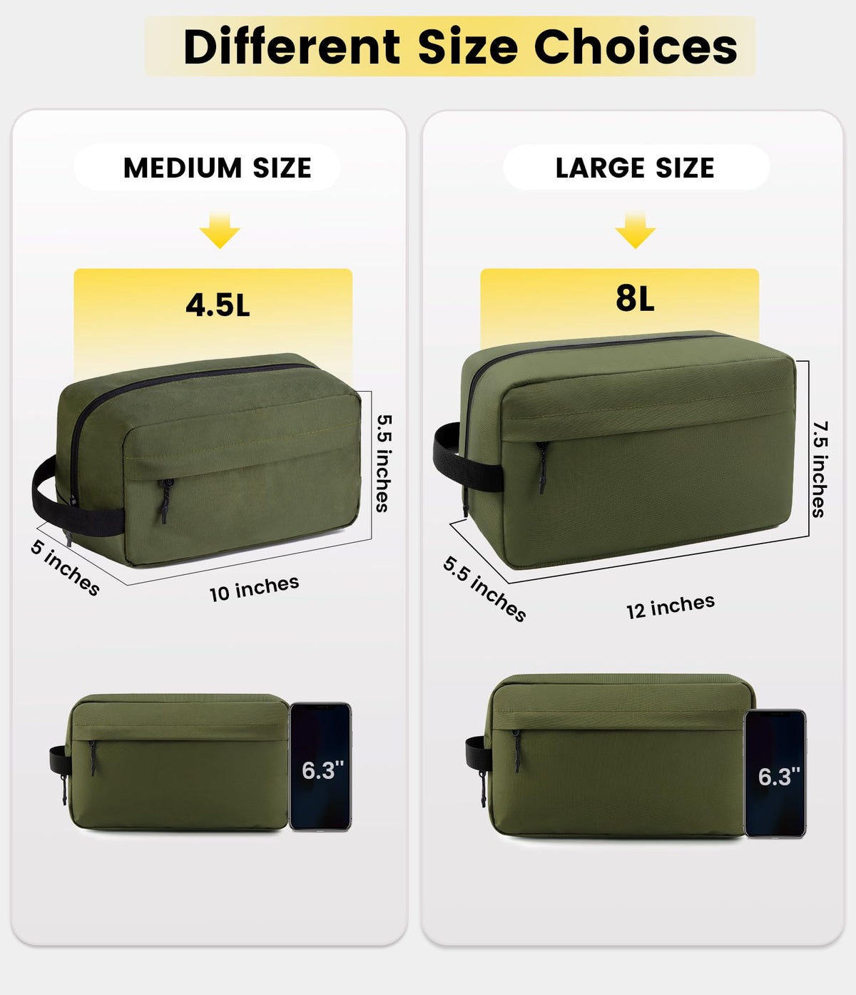 Interior compartments of Vorspack Travel Toiletry Bag