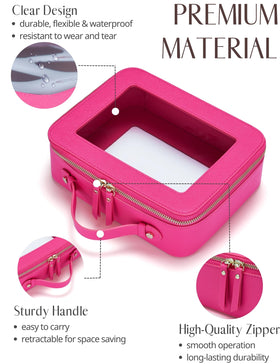 Interior of Popvibe Clear Makeup Bag showing spacious design