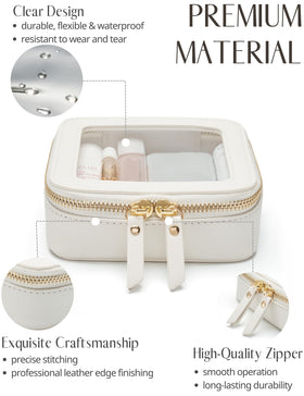 Interior of Popvibe Small Clear Makeup Bag showing space for essentials