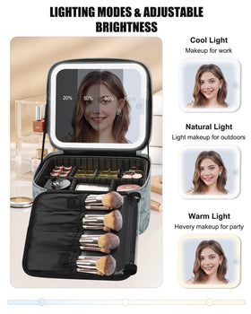 Interior of Relavel makeup bag showing customizable storage compartments