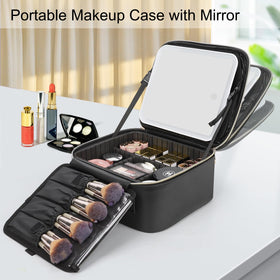 Interior of Relavel Travel Makeup Bag showing compartments