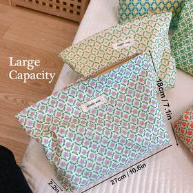 Interior of STARDW Floral Makeup Bag showing storage capacity