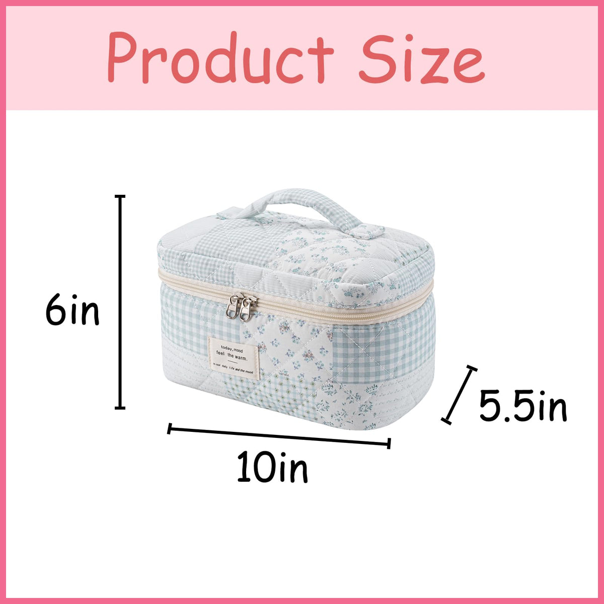 Interior of uekeboag large travel quilted makeup bag showing spacious compartments