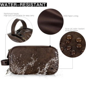Interior pockets of Elviros Toiletry Bag showing organization