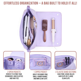 Interior storage of BAREFOOT CARIBOU Hair Tools Travel Bag